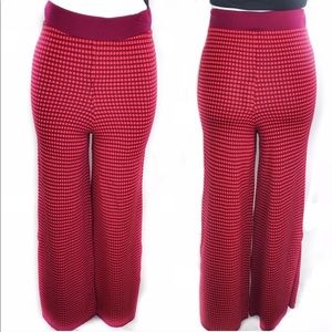 NWOT Zara Knit High-Rise Wide Leg Jacquard Pants S